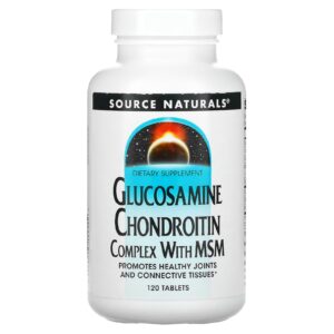 Source Naturals Complexo de Glicosamina e Condroitina com MSM 120 Comprimidos