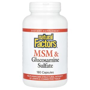 Natural Factors Sulfato de Glicosamina e MSM 180 Cápsulas