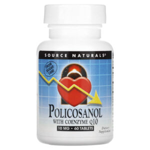 Source Naturals Policosanol com Coenzima Q10 10 mg 60 Comprimidos