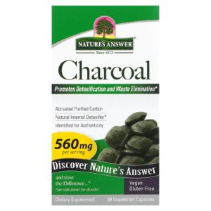 Natures Answer Carvão Vegetal 90 Cápsulas Vegetarianas (280 mg por Cápsula)