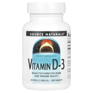 Source Naturals Vitamina D-3 25 mcg (1.000 UI) 200 Comprimidos