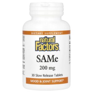 Natural Factors SAMe 200 mg 30 Comprimidos de Liberação Lenta