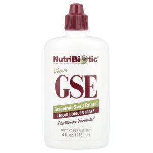 NutriBiotic Extrato Vegano da Semente de Toranja GSE Concentrado Líquido 100 mg 118 ml (4 fl oz)