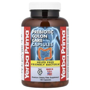 Yerba Prima Prebiótico para Tratamento do Cólon 180 Cápsulas