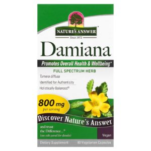 Natures Answer Damiana 90 Cápsulas Vegetarianas (400 mg por Cápsula)