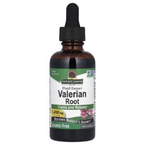 Natures Answer Valeriana Extrato Fluido Sem Álcool 1.000 mg 60 ml (2 fl oz)