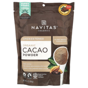 Navitas Organics Cacau em Pó Orgânico Sem Açúcar 454 g (16 oz)