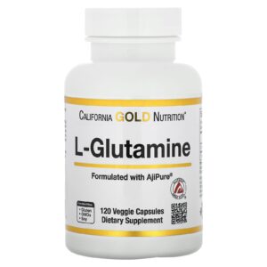 California Gold Nutrition, L-glutamina, AjiPure, 120 Cápsulas Vegetais (500 mg por Cápsula)
