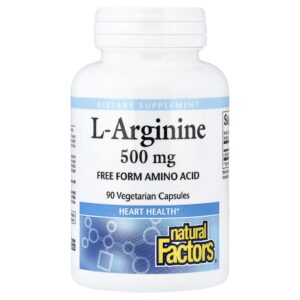 Natural Factors L-Arginina 500 mg 90 Cápsulas Vegetarianas