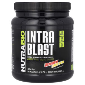 NutraBio Intra Blast Abastecimento de Aminoácidos Intraexercício Explosão de Morango e Limão 740 g (163 lb)