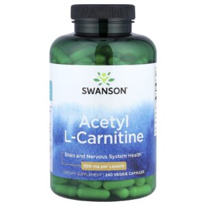 Swanson Acetil L-Carnitina 500 mg 240 Cápsulas Vegetais