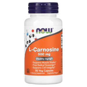 NOW Foods L-Carnosina 500 mg 50 Cápsulas Vegetais