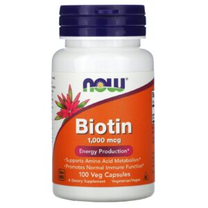 NOW Foods Biotina 1.000 mcg 100 Cápsulas Vegetais