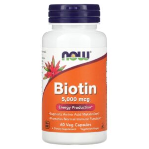 NOW Foods Biotina 5.000 mcg 60 Cápsulas Vegetais