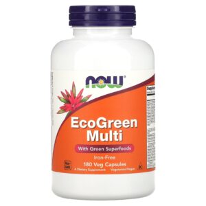 NOW Foods EcoGreen Multi Sem Ferro 180 Cápsulas Vegetais