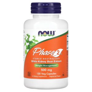 NOW Foods Fase 2 Neutralizador de Amido 500 mg 120 Cápsulas Vegetais