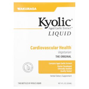 Kyolic Extrato de Alho Envelhecido Cardiovascular Líquido 2 Frascos 60 ml (2 fl oz) Cada