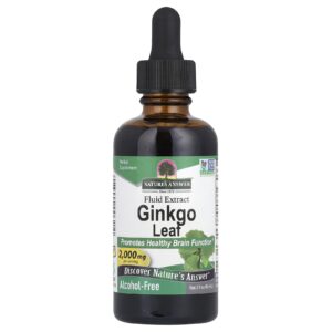 Natures Answer Folha de Ginkgo Extrato Fluido Sem Álcool 60 ml (2 fl oz)