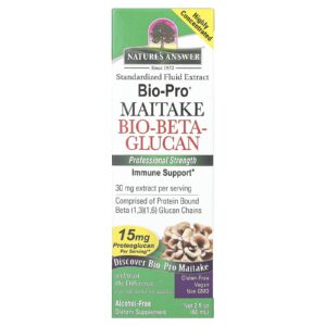 Natures Answer Bio-Beta-Glucan Bio-Pro Maitake Sem Álcool 15 mg 60 ml (2 fl oz)