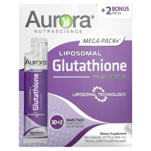 Aurora Nutrascience, Mega-Pack+®, Glutationa Lipossomal, 32 Embalagens, 20 ml (0,68 fl oz) Cada