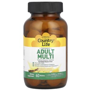 Country Life Multivitamínico para Adultos Mastigável Laranja e Abacaxi 60 Bolachas