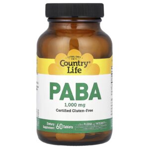 Country Life PABA Liberação Prolongada 1000 mg 60 tabletes