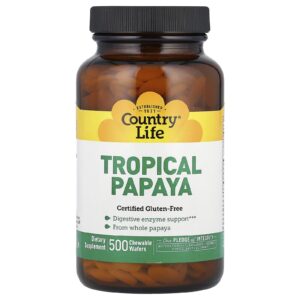 Country Life Mamão Tropical 500 Wafers Mastigáveis
