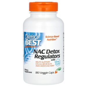 Doctor's Best, Reguladores de NAC para Detox, 180 Cápsulas Vegetais