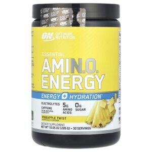 Optimum Nutrition ESSENTIAL AMIN.O. ENERGIA + ELETRÓLITOS Twist de Abacaxi 285 g (1005 oz)