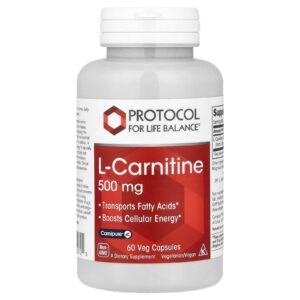 Protocol for Life Balance L-Carnitina 500 mg 60 Cápsulas Vegetais