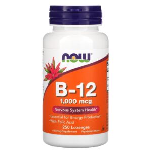 NOW Foods B-12 1.000 mcg 250 Pastilhas