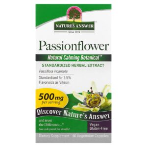 Natures Answer Passiflora 60 Cápsulas Vegetarianas (250 mg por Cápsula)