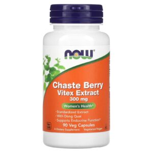 NOW Foods Extrato de Chaste Berry Vitex 300 mg 90 Cápsulas Vegetais
