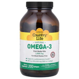 Country Life Ômega 3 1.000 mg 200 Cápsulas Softgel