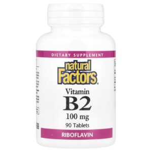 Natural Factors Vitamina B2 Riboflavina 100 mg 90 Comprimidos