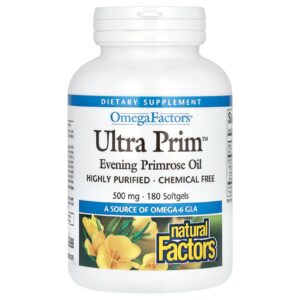 Natural Factors ÔmegaFactors Ultra Prim Óleo de Prímula 500 mg 180 Cápsulas Softgel