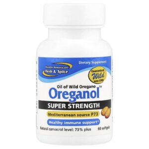 North American Herb & Spice Oreganol™ Potência Super 60 Cápsulas Softgel