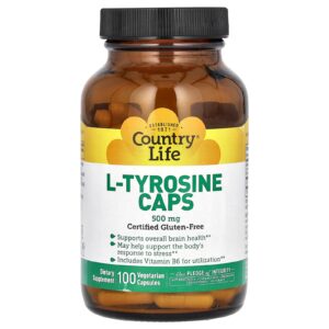 Country Life L-tirosina Caps 500 mg 100 Cápsulas Vegetarianas