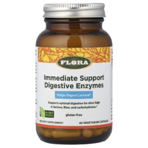Flora Enzimas Digestivas de Suporte Imediato 60 Cápsulas Vegetarianas