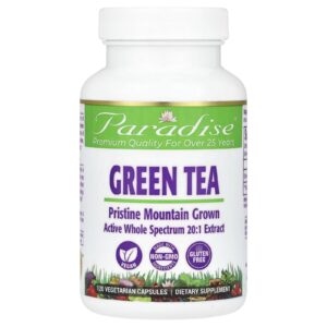 Paradise Herbs Chá Verde 120 Cápsulas Vegetarianas (250 mg por Cápsula)
