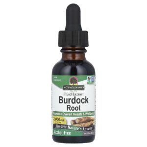 Natures Answer Raiz de Bardana Extrato Fluido Sem Álcool 2.000 mg 30 ml (1 fl oz)