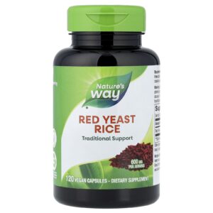 Natures Way Arroz com Fermento Vermelho 600 mg 120 Cápsulas Veganas