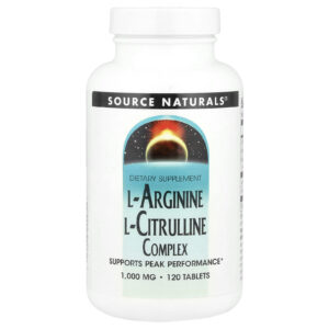 Source Naturals, Complexo de L-Arginina e Citrulina, 120 Comprimidos