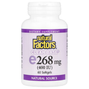 Natural Factors Vitamina E Clear Base® 268 mg (400 UI) 60 Cápsulas Softgel