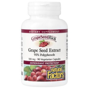Natural Factors GrapeSeedRich Extrato da Semente de Uva 100 mg 90 Cápsulas Vegetarianas