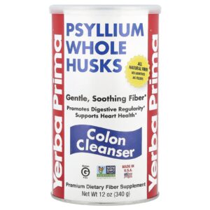 Yerba Prima Cascas de Psyllium Inteiras Limpador de Cólon 340 g (12 oz)