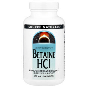 Source Naturals Cloridrato de Betaína 650 mg 180 Comprimidos