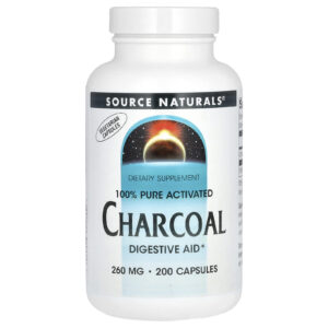 Source Naturals Carvão Ativado 100% Puro 260 mg 200 Cápsulas