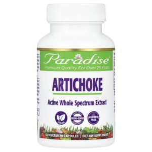 Paradise Herbs Alcachofra 60 Cápsulas Vegetarianas (250 mg por Cápsula)