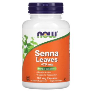 NOW Foods Folhas de Senna 470 mg 100 Cápsulas Vegetais